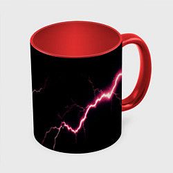Кружка 3D Lightning pink, цвет: 3D-белый + красный