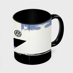 Кружка 3D Volkswagen логотип, цвет: 3D-белый + черный