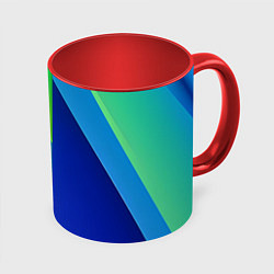 Кружка 3D Color blue green, цвет: 3D-белый + красный