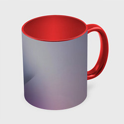 Кружка 3D Color grey with stripes, цвет: 3D-белый + красный
