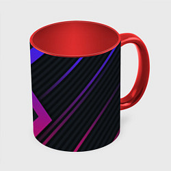 Кружка 3D Color black line, цвет: 3D-белый + красный