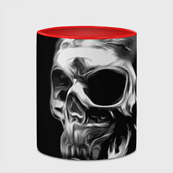 Кружка 3D Стилизованный череп, цвет: 3D-белый + красный — фото 2