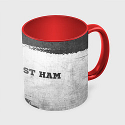 Кружка 3D West Ham - white gradient по-горизонтали, цвет: 3D-белый + красный
