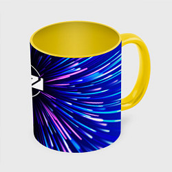 Кружка 3D Mass Effect neon energy, цвет: 3D-белый + желтый