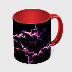 Кружка 3D Lightning pink glow, цвет: 3D-белый + красный