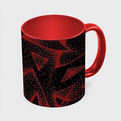 Кружка 3D Triangles with dots, цвет: 3D-белый + красный