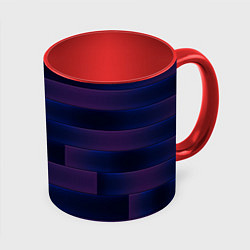 Кружка 3D Color blue square, цвет: 3D-белый + красный