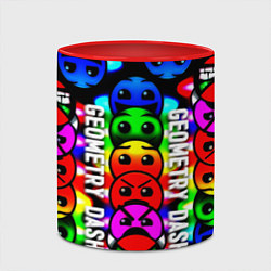 Кружка 3D Geometry dash neon gradient, цвет: 3D-белый + красный — фото 2
