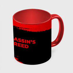 Кружка 3D Assassins Creed - red gradient по-горизонтали, цвет: 3D-белый + красный