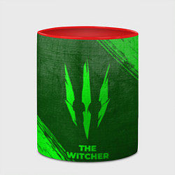 Кружка 3D The Witcher - green gradient, цвет: 3D-белый + красный — фото 2