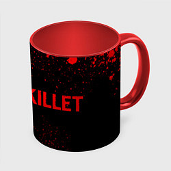 Кружка 3D Skillet - red gradient по-горизонтали, цвет: 3D-белый + красный