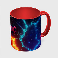 Кружка 3D ACDC логотип в градиенте, цвет: 3D-белый + красный