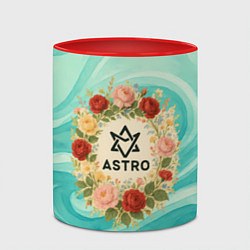 Кружка 3D Astro винтажный логотип с цветами, цвет: 3D-белый + красный — фото 2