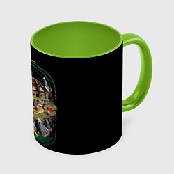 Кружка 3D Зеленый дракон оплота - Герои Меча и Магии 3, цвет: 3D-белый + светло-зеленый