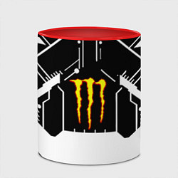 Кружка 3D Monster energy geometry, цвет: 3D-белый + красный — фото 2