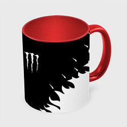 Кружка 3D Monster energy fire white, цвет: 3D-белый + красный