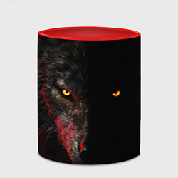 Кружка 3D Тень волка, цвет: 3D-белый + красный — фото 2