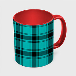 Кружка 3D Checkered blue, цвет: 3D-белый + красный
