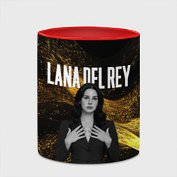 Кружка 3D Lana Del Rey в черном платье, цвет: 3D-белый + красный — фото 2