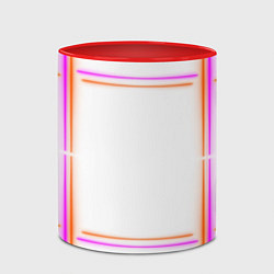 Кружка 3D Neon white orange pink, цвет: 3D-белый + красный — фото 2
