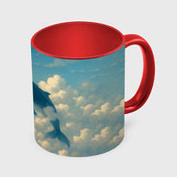 Кружка 3D Кит в облаках, цвет: 3D-белый + красный