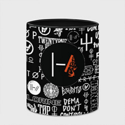 Кружка 3D Twenty one pilots rock logo, цвет: 3D-белый + черный — фото 2