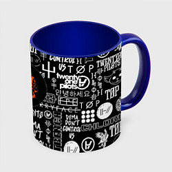 Кружка 3D Twenty one pilots rock logo, цвет: 3D-белый + синий