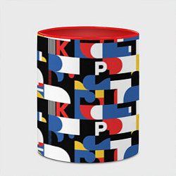 Кружка 3D Геометрия букв, цвет: 3D-белый + красный — фото 2