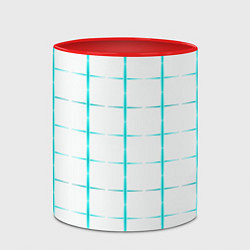 Кружка 3D Color white light blue crosses, цвет: 3D-белый + красный — фото 2