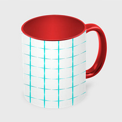 Кружка 3D Color white light blue crosses, цвет: 3D-белый + красный