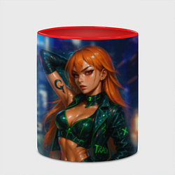 Кружка 3D Нами киберпанк реализм, цвет: 3D-белый + красный — фото 2