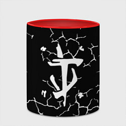 Кружка 3D Doom трещины текстура, цвет: 3D-белый + красный — фото 2