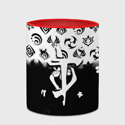 Кружка 3D Doom черно белые аниме, цвет: 3D-белый + красный — фото 2
