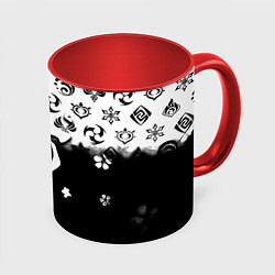 Кружка 3D Doom черно белые аниме, цвет: 3D-белый + красный