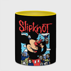 Кружка 3D Слипкнот и Микки Маус - I push my fingers into my, цвет: 3D-белый + желтый — фото 2