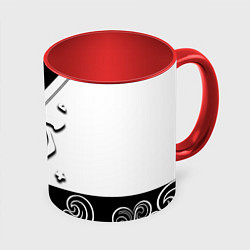 Кружка 3D Doom стильная геометрия, цвет: 3D-белый + красный