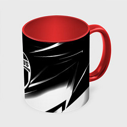 Кружка 3D Juventus geometry stripes black, цвет: 3D-белый + красный