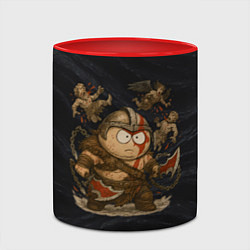 Кружка 3D Эрик Картман в игре God of War, цвет: 3D-белый + красный — фото 2
