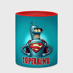 Кружка 3D Bender superman - collaboration, цвет: 3D-белый + красный — фото 2