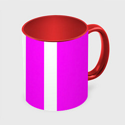 Кружка 3D Color white and pink, цвет: 3D-белый + красный