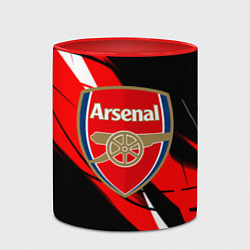 Кружка 3D Arsenal абстракция полосы, цвет: 3D-белый + красный — фото 2