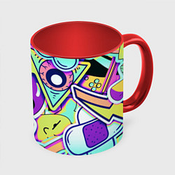 Кружка 3D Пришелец, цвет: 3D-белый + красный
