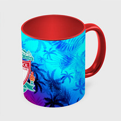 Кружка 3D Liverpool неоновые тропики, цвет: 3D-белый + красный