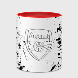 Кружка 3D Arsenal брызги красок, цвет: 3D-белый + красный — фото 2