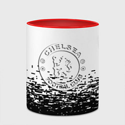Кружка 3D Челси пиксели черные, цвет: 3D-белый + красный — фото 2