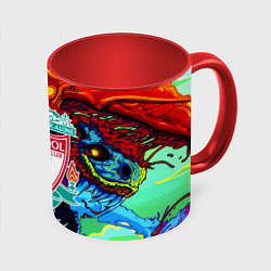 Кружка 3D Ливерпуль монстр, цвет: 3D-белый + красный