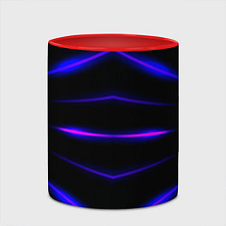 Кружка 3D Color black neon stripes, цвет: 3D-белый + красный — фото 2