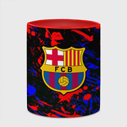 Кружка 3D Барселона абстрактные краски, цвет: 3D-белый + красный — фото 2