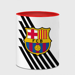 Кружка 3D Barcelona черно белые полосы, цвет: 3D-белый + красный — фото 2