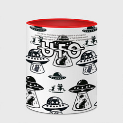 Кружка 3D UFO и котики, цвет: 3D-белый + красный — фото 2